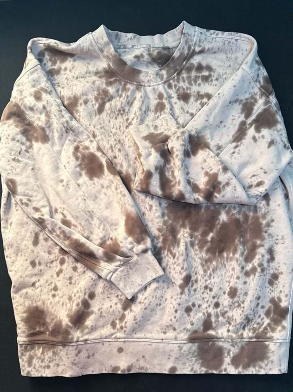Lululemon Perfectly Oversized Crew Neck Sweatshirt in Marble Dye Light Mocha